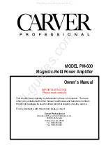 Предварительный просмотр 1 страницы Carver Professional PM-600 Owner'S Manual