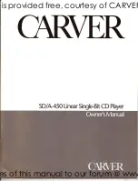 Предварительный просмотр 2 страницы Carver SA-450 Owner'S Manual