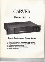 Предварительный просмотр 2 страницы Carver TX-11b Manual