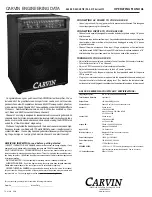 Preview for 1 page of CARVIN AG100D2003 Operating Manual