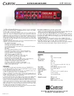 Preview for 1 page of CARVIN BX700 User Manual