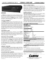 Preview for 2 page of CARVIN DCM4000 Operating Manual