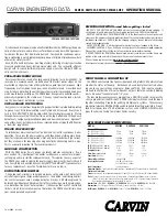 Preview for 1 page of CARVIN DCM600 Operating Manual