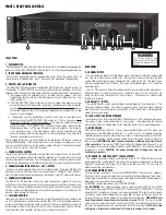 Preview for 2 page of CARVIN HD1000 Operating Manual