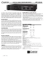 Preview for 1 page of CARVIN HD3000 User Manual