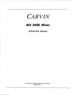 Предварительный просмотр 1 страницы CARVIN MX 1688 Operation Manual