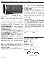 CARVIN RX 1200 Operating Manual предпросмотр