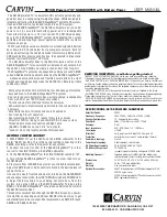 CARVIN S610B User Manual preview