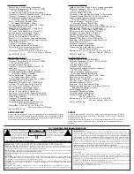 Preview for 4 page of CARVIN SCX 1112 Specifications