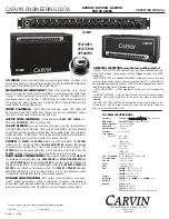 CARVIN SX300 Operating Manual предпросмотр