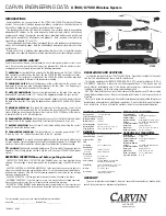 CARVIN U7000 Getting Started Manual preview