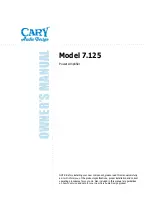 Cary Audio Design 7.125 Owner'S Manual preview