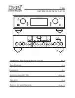 Preview for 2 page of Cary Audio Design A 306 Owner'S Manual