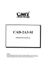 Preview for 1 page of Cary Audio Design CAD-2A3-SI Operating Manual