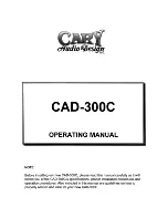 Cary Audio Design CAD-300C Operating Manual preview