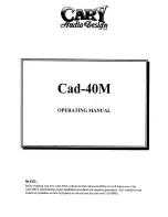 Preview for 1 page of Cary Audio Design CAD-40M Operating Manual