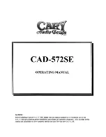 Preview for 1 page of Cary Audio Design CAD-572SE Operating Manual