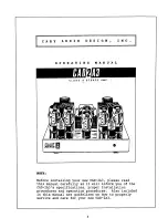 Cary Audio Design CAD2A3 Operating Manual preview