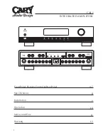 Preview for 2 page of Cary Audio Design CAI 1 Owner'S Manual