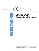 Cary Audio Design CD 306 SACD Owner'S Manual предпросмотр