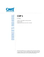 Предварительный просмотр 1 страницы Cary Audio Design CDP 1 Owner'S Manual