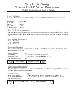 Cary Audio Design Cinema 11v RS-232 Protocol Manual preview