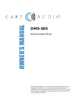 Cary Audio Design DMS-650 Owner'S Manual предпросмотр