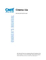 Cary Audio Design HD Surround Sound Processor Cinema 11a Owner'S Manual preview