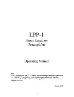 Cary Audio Design LPP-1 Operating Manual preview