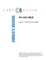 Cary Audio Design PH-302 MkII Owner'S Manual preview