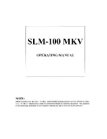 Cary Audio Design SLM-100 MKV Operating Manual preview