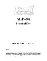 Cary Audio Design SLP-84 Operating Manual preview