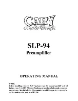 Cary Audio Design SLP-94 Operating Manual preview