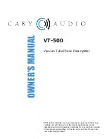 Cary Audio Design VT-500 Owner'S Manual preview