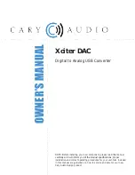 Предварительный просмотр 1 страницы Cary Audio Design Xciter DAC Owner'S Manual