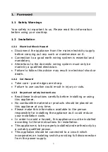 Preview for 3 page of Casa CA60FEG Instruction Manual / Installation Manual