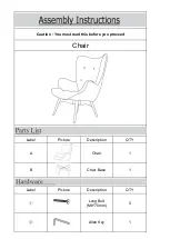 CasaOne Ancha Vista Mid-Century Lounge Chair Assembly Instructions preview