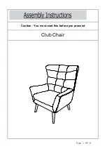 CasaOne Paxton Wingback Chair Assembly Instructions Manual предпросмотр