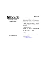 Предварительный просмотр 1 страницы Cascade CE1230SM Instruction Manual