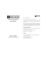 Предварительный просмотр 1 страницы Cascade CE2184SI User Manual