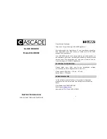 Предварительный просмотр 1 страницы Cascade CE2309SC Instruction Manual