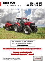 Case IH PUMA CVX 150 Quick Instruction preview