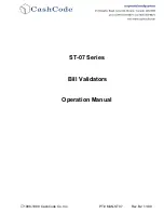 CashCode ST-07 Series Operation Manual предпросмотр