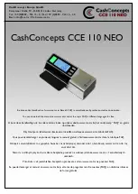 Предварительный просмотр 1 страницы CashConcepts CCE 110 NEO Quick Start Manual