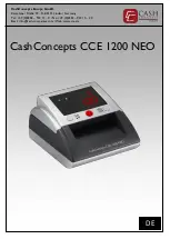 CashConcepts CCE 1200 NEO Manual preview