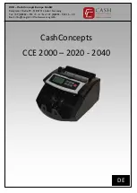 CashConcepts CCE 2000 Manual preview