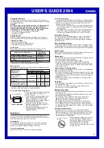 Preview for 5 page of Casio 2594 User Manual