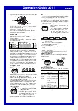 Preview for 2 page of Casio 2911 Operation Manual