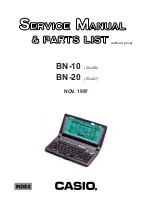 Casio BN-10 Service Manual & Parts List предпросмотр