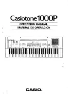 Casio Casiotone 1000P Operation Manual preview